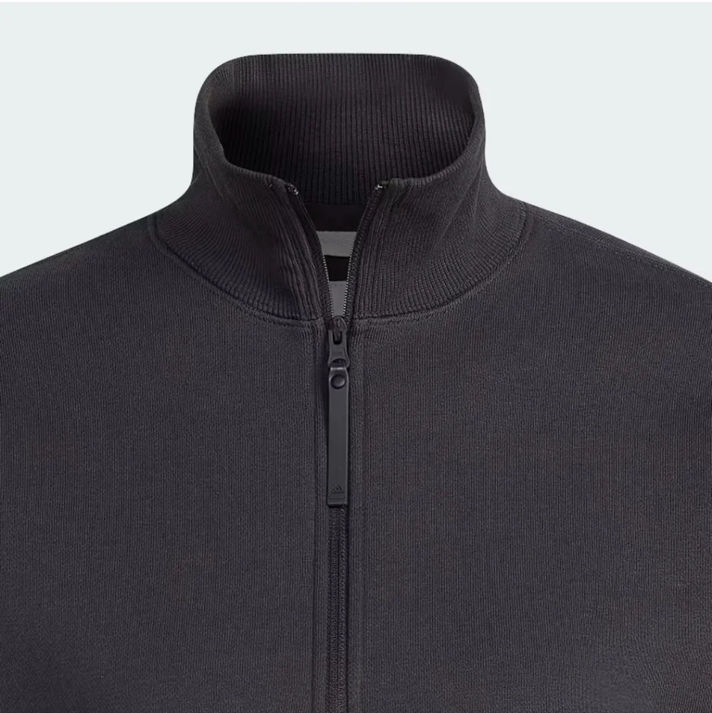 Adidas Cropped Half-Zip Sweatshirt, Dark Grey, Small, NWOT - Picture 2 of 9